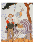 So Much or the Bird Is Quickly Tamed; Tant Mieux Ou L'Oiseau Vite Apprivoise Giclee Print by Georges Barbier