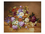 Roses, Convolvuli and Other Flowers on a Ledge Giclee Print by Alexandre Couronne