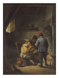 Peasants by an Inn Fire reproduction procédé giclée par David Teniers the Younger