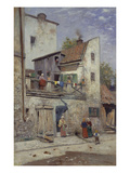 A Street Scene Giclee Print by Frans Wilhelm Odelmark