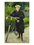 An Elegant Lady with a Bicycle Giclee Print by Paul Fischer