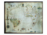 Portolan Chart of the Americas, Africa and Europe Giclee Print by Joao Teixeira Albernaz