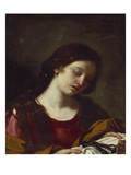 The Magdalen Contemplating the Nails of the Passion reproduction procédé giclée par Guercino (Giovanni Francesco Barbieri) 
