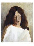 Quarter Length Portrait of a Woman with Her Hair Down; Brustbild Einer Jungen Frau Mit Offenem Haar Giclee Print by Paula Modersohn-Becker