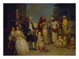 A Group Portrait of Sir Elijah and Lady Impey with their Three Children Giclee Print by Johann Zoffany