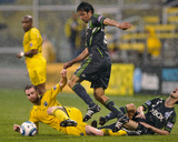 Columbus, OH May 7 - Alvaro Fernandez, Eddie Gaven and Leo Gonzalez Photographic Print by Jamie Sabau