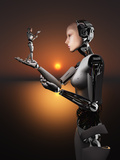 An Android Takes a Closer Look at a Representation of Herself Photographic Print by  Stocktrek Images
