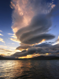A Massive Stacked Lenticular Cloud over Tjedsundet in Troms County, Norway Photographic Print by  Stocktrek Images