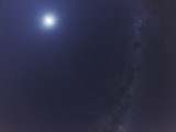 The Moon and the Milky Way in an Ultra Widefield of View Photographic Print by  Stocktrek Images