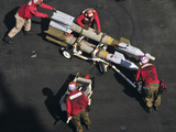 Marines Push Pordnance into Place on the Flight Deck of USS Enterprise Photographic Print by  Stocktrek Images