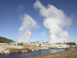 Steam Rising over Midway Geyser Basin Geothermal Area, Yellowstone National Park, Wyoming Photographic Print by  Stocktrek Images