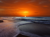 Two Crossing Waves at Sunrise in Miramar, Argentina Photographic Print by  Stocktrek Images