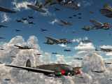 German Heinkel He 111 Bombers Gather over the English Channel Photographic Print by  Stocktrek Images