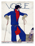 Vogue Cover - December 1927 Gicleetryck av Pierre Mourgue Vogue Cover - December 1927 Gicleetryck av Pierre Mourgue