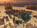 Robots Maintain a Forgotten Colony Photographic Print by  Stocktrek Images