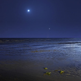 Venus Shines Brightly Below the Crescent Moon from Coast of Buenos Aires, Argentina Photographic Print by  Stocktrek Images