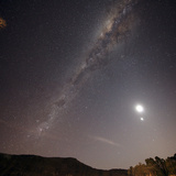 The Milky Way, the Moon and Venus over the Fields in Azul, Argentina Photographic Print by  Stocktrek Images