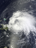 Satellite View of Hurricane Irene over the Dominican Republic and Puerto Rico Photographic Print by  Stocktrek Images