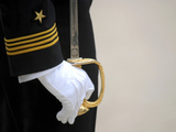 A U.S. Naval Academy Midshipman Stands at Attention Photographic Print by  Stocktrek Images