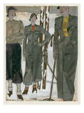 Vogue - January 1934 Gicleetryck av Pierre Mourgue Vogue - January 1934 Gicleetryck av Pierre Mourgue