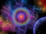 Colorful Emissions are Released from a Distant Star Photographic Print by  Stocktrek Images