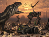 Dinosaurs and Robots Fight a War of the Survival of the Fittest Lámina fotográfica por Stocktrek Images Dinosaurs and Robots Fight a War of the Survival of the Fittest Lámina fotográfica por Stocktrek Images
