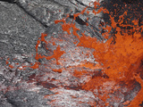 Lava Bubble Bursting Through Crust of Active Lava Lake, Erta Ale Volcano, Danakil Depression Photographic Print by  Stocktrek Images