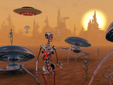 Artist's Concept of Life on Mars Long Ago Photographic Print by  Stocktrek Images