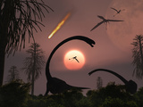 Artist's Concept of the Extinction of Prehistoric Earth Photographic Print by  Stocktrek Images