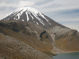 Ngauruhoe Cone and Upper Tama Lake, Tongariro Volcanic Complex, New Zealand Photographic Print by  Stocktrek Images