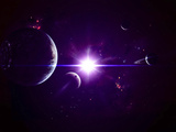 Artist's Concept of Jovian Planets Composed of Gas and Ice, and the Moons around Them Photographic Print by  Stocktrek Images