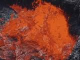 Lava Bursting at Edge of Active Lava Lake, Erta Ale Volcano, Danakil Depression, Ethiopia Photographic Print by  Stocktrek Images