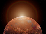 Artist's Concept of a Distant Red Planet Orbiting its Sun Photographic Print by  Stocktrek Images
