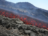 Lava Flow During Eruption of Mount Etna Volcano, Sicily, Italy Photographic Print by  Stocktrek Images