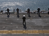 Sailors Man the Rails on the AmphibioUS Assault Ship USS Essex Photographic Print by  Stocktrek Images