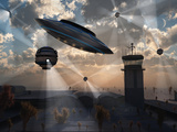 Artist's Concept of Stealth Technology Being Developed on Area 51 Photographic Print by  Stocktrek Images