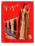 Vogue Cover - October 1937 Lámina giclée de primera calidad por Christian Berard