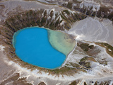 Aerial View of Crater Lake in Tongariro Volcanic Complex, New Zealand Photographic Print by  Stocktrek Images