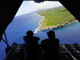 Loadmasters Look Out over Tumon Bay from a C-130 Hercules Photographic Print by  Stocktrek Images