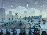 An Earth Colony on an Alien Moon That Is Frozen But Rich in Mineral Deposits Photographic Print by  Stocktrek Images