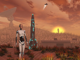 An Area known as Area 51 Testing Out Alien Botany in Desert Conditions Photographic Print by  Stocktrek Images