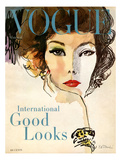 Vogue Cover - March 1958 Giclee-trykk av René R. Bouché Vogue Cover - March 1958 Giclee-trykk av René R. Bouché