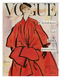 Vogue Cover - November 1953 Giclee-trykk av René R. Bouché Vogue Cover - November 1953 Giclee-trykk av René R. Bouché