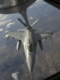 A Chilean Air Force F-16 Refuels from a U.S. Air Force Kc-135 Stratotanker Photographic Print by  Stocktrek Images