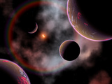 Artist's Concept of a Rose Nebula, Home to Relatively New and Young Star Systems Photographic Print by  Stocktrek Images