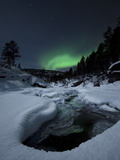 Aurora Borealis over Tennevik River in Norway Photographic Print by  Stocktrek Images