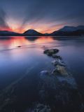 Sunset over Tjeldsundet, Troms County, Norway Photographic Print by  Stocktrek Images
