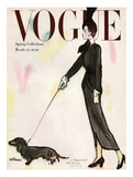 Vogue Cover - March 1947 Giclee-trykk av René R. Bouché Vogue Cover - March 1947 Giclee-trykk av René R. Bouché