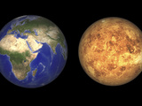 Artist's Concept Comparing the Size of Venus with that of the Earth, Poster