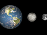 Artist's Concept of the Earth, Mercury, and Earth's Moon to Scale Photographic Print by Stocktrek Images Artist's Concept of the Earth, Mercury, and Earth's Moon to Scale Photographic Print by Stocktrek Images